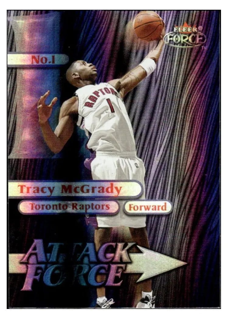 1999 Fleer Force Attack Force Tracy McGrady #8A card