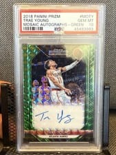 2018 Panini Prizm Mosaic Autographs Trae Young Green #MO-TY card
