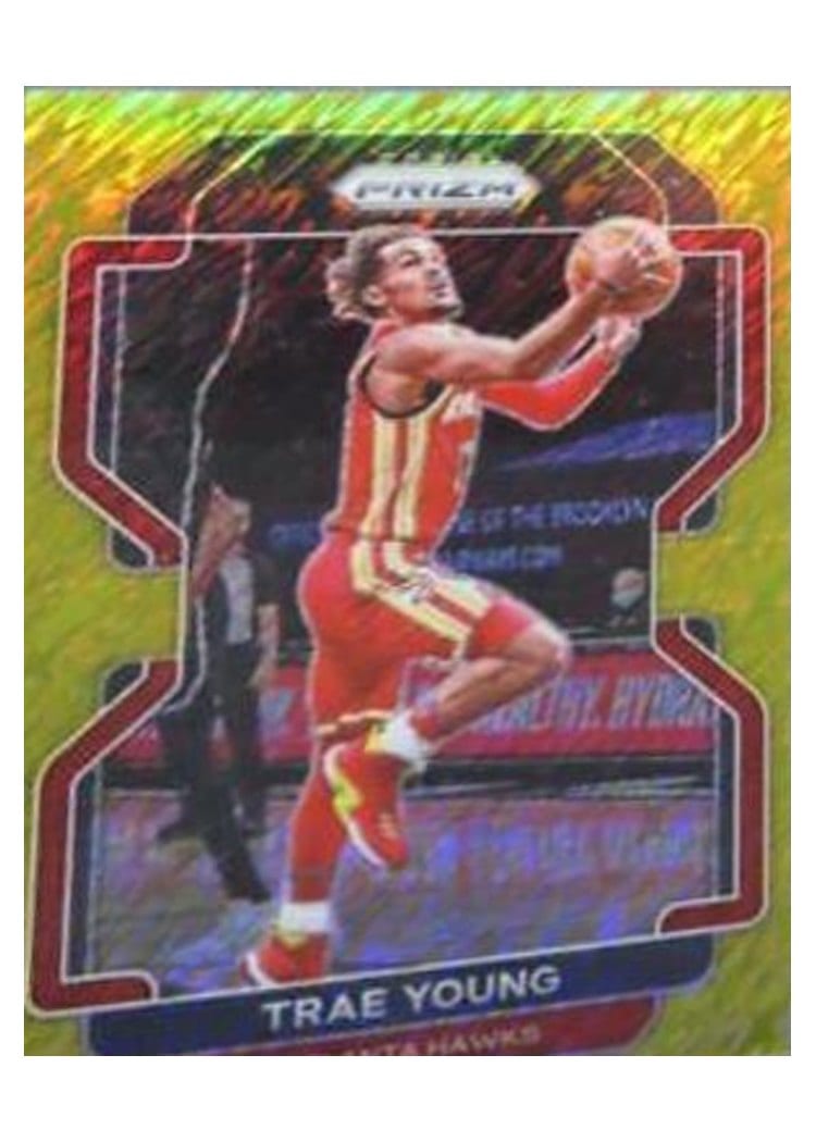 2021-22 Panini Prizm Base Set Trae Young Gold Shimmer #26 card