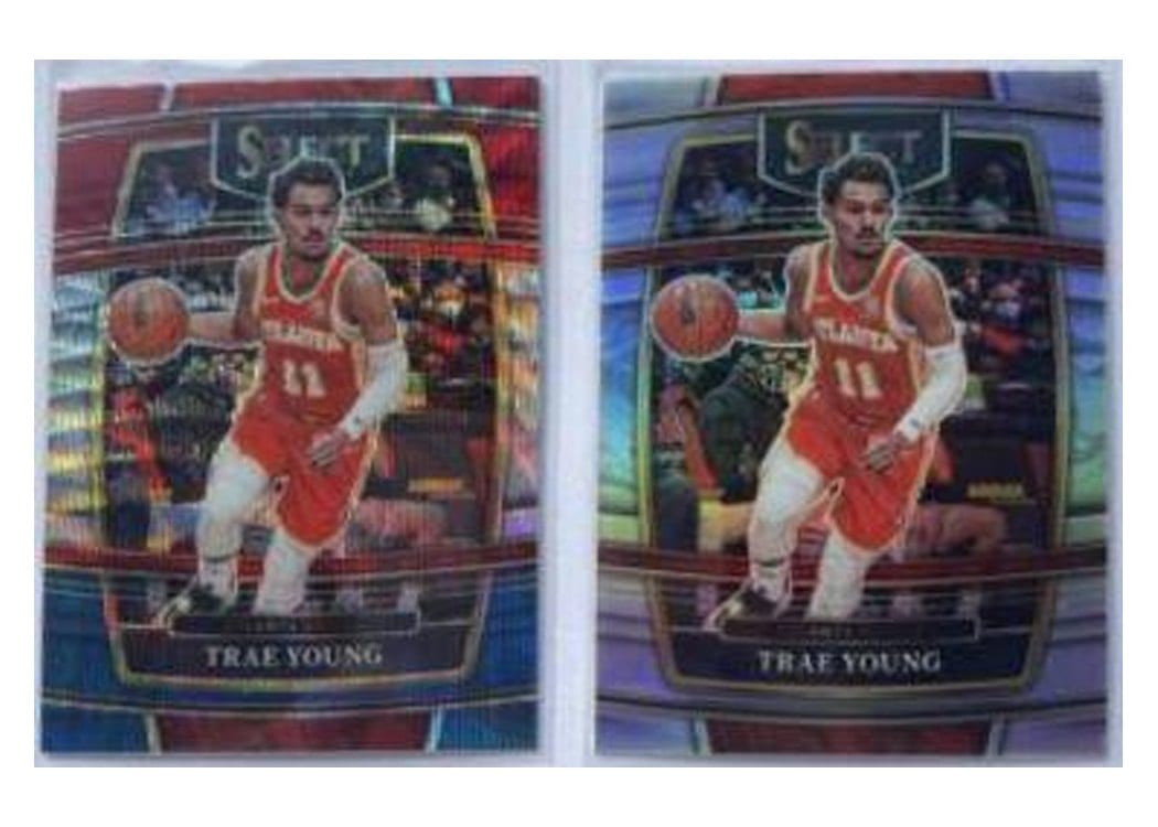 2021-22 Panini Select Base Set Trae Young Tri Color Prizm #26 card
