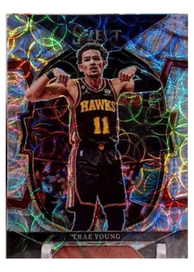 2022-23 Panini Select Base Set Trae Young Scope Prizm #66 card