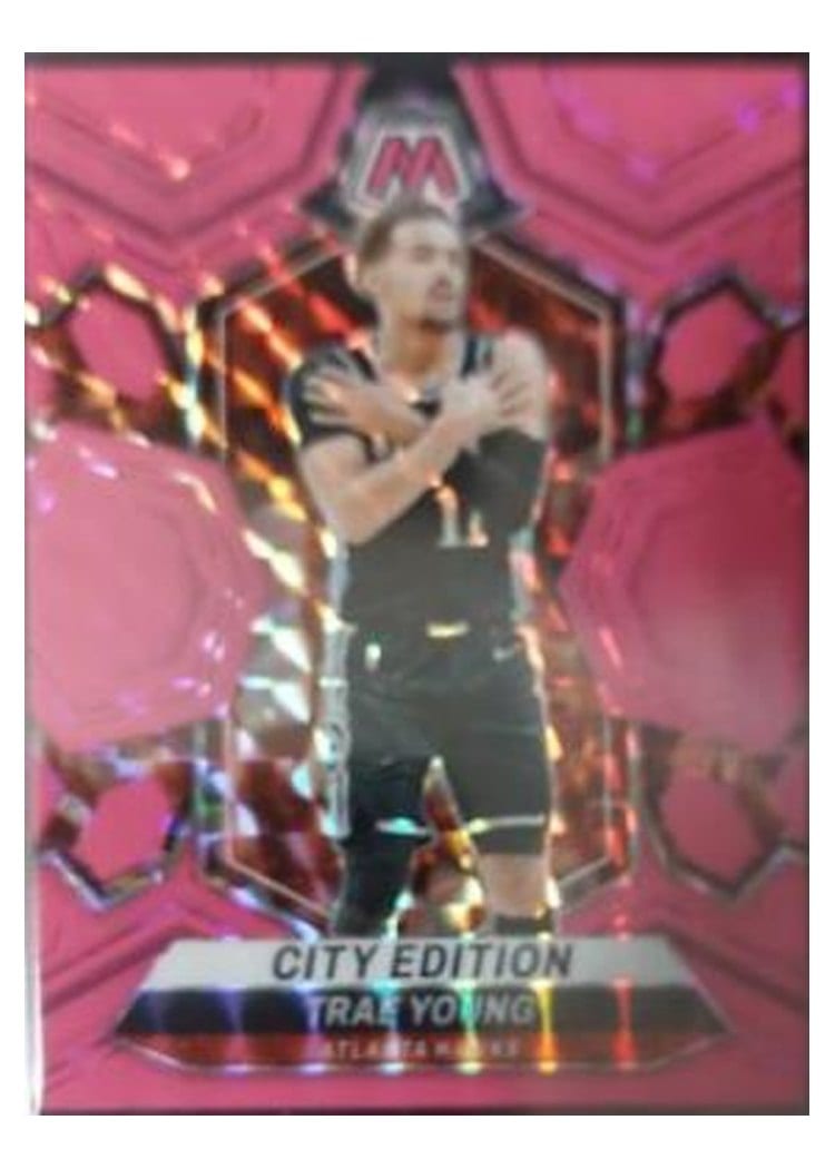2023-24 Panini Mosaic Base Set Trae Young Pink Fluorescent #274 card