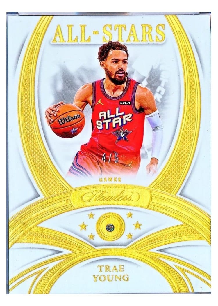2024-25 Panini Flawless Base Gems Trae Young #129 card