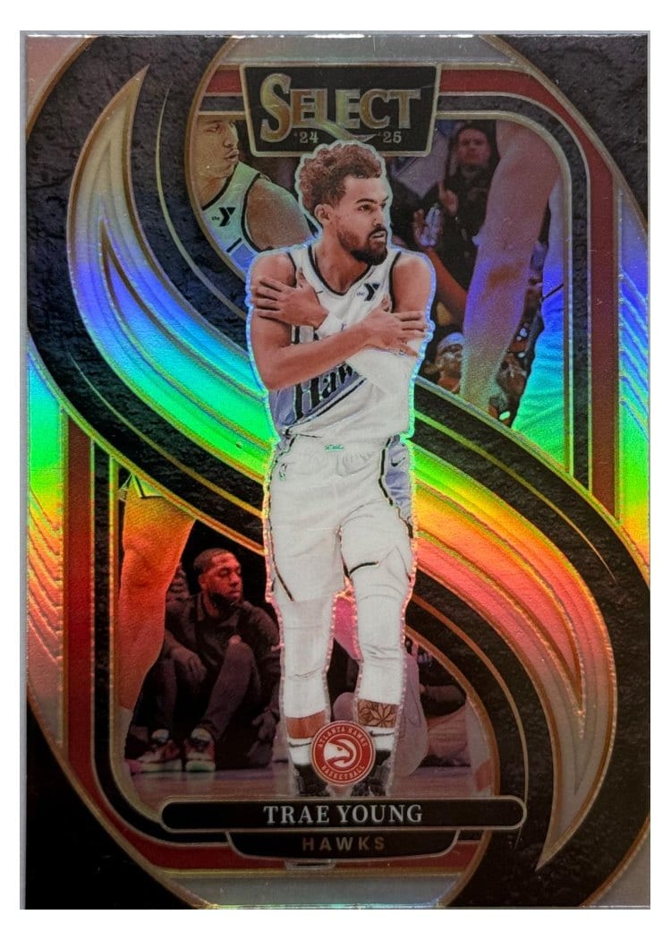 2024-25 Panini Select Base Set Trae Young Silver Prizm #123 card