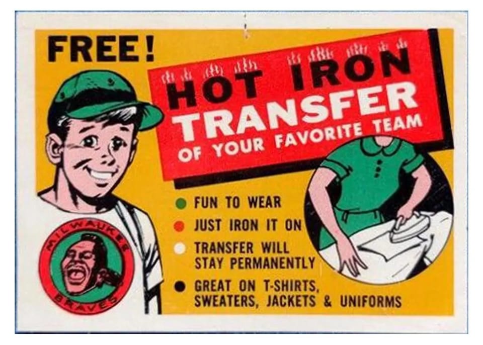 Transfer Insert 1960 Topps card