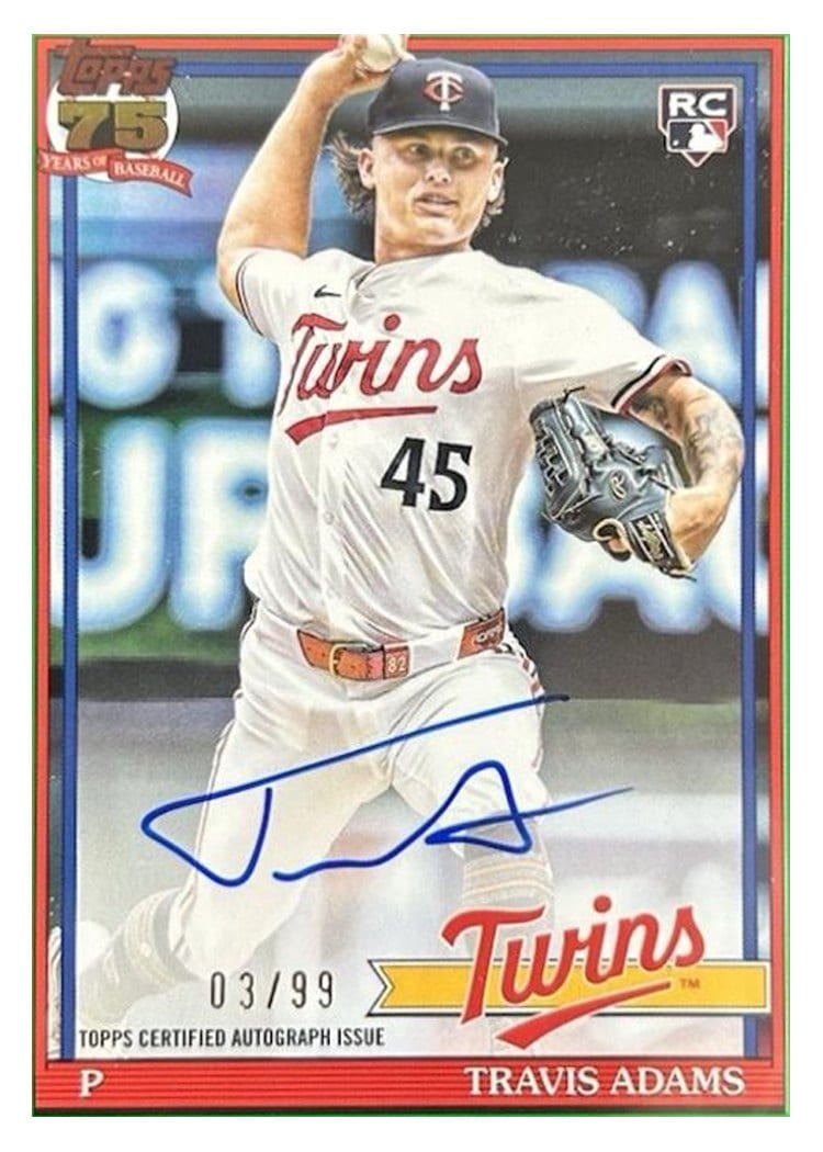 2026 Topps 1991 Topps Autographs Travis Adams #91A-TRA card