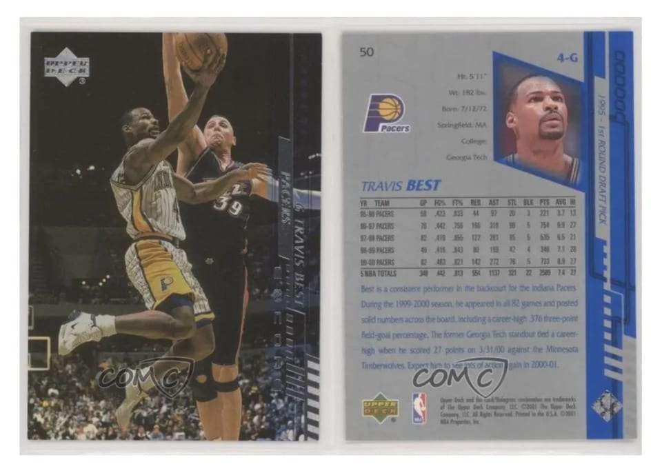 2000 Upper Deck Encore Travis Best #50 card