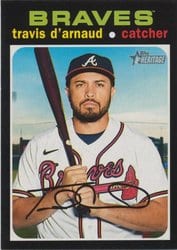 2020 Topps Heritage Base Set Travis d'Arnaud #639 card