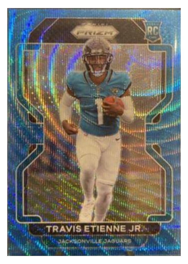 2021 Panini Prizm Base Set Travis Fulgham Blue Wave Prizm #218 card