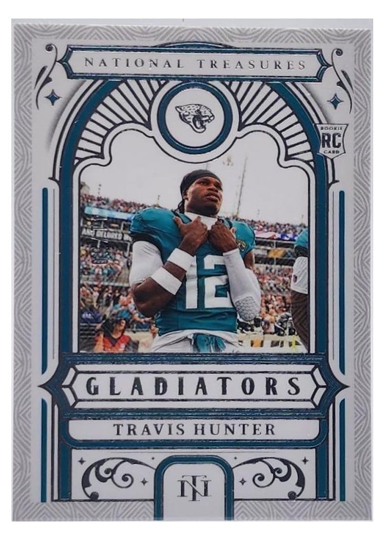 2025 Panini National Treasures Gladiators Travis Hunter #8 card