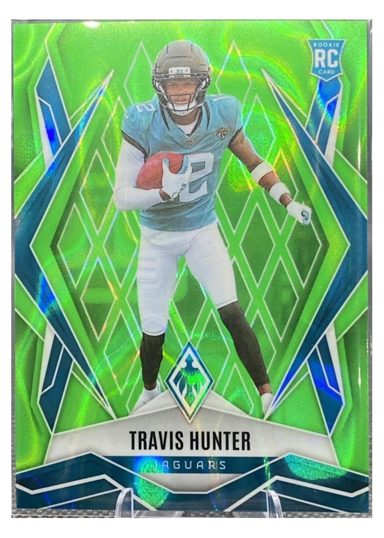 2025 Panini Phoenix Travis Hunter Lime Green Lava #157 card