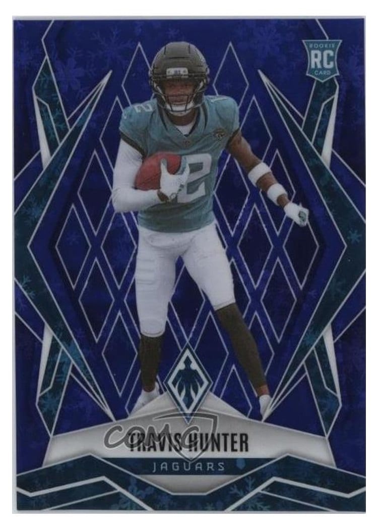 2025 Panini Phoenix Travis Hunter Blue Winter #157 card