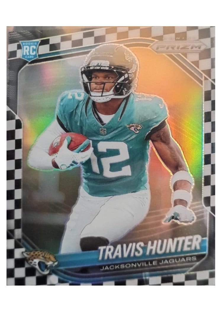 2025 Panini Prizm Base Set Travis Hunter Black White Checker #301 card
