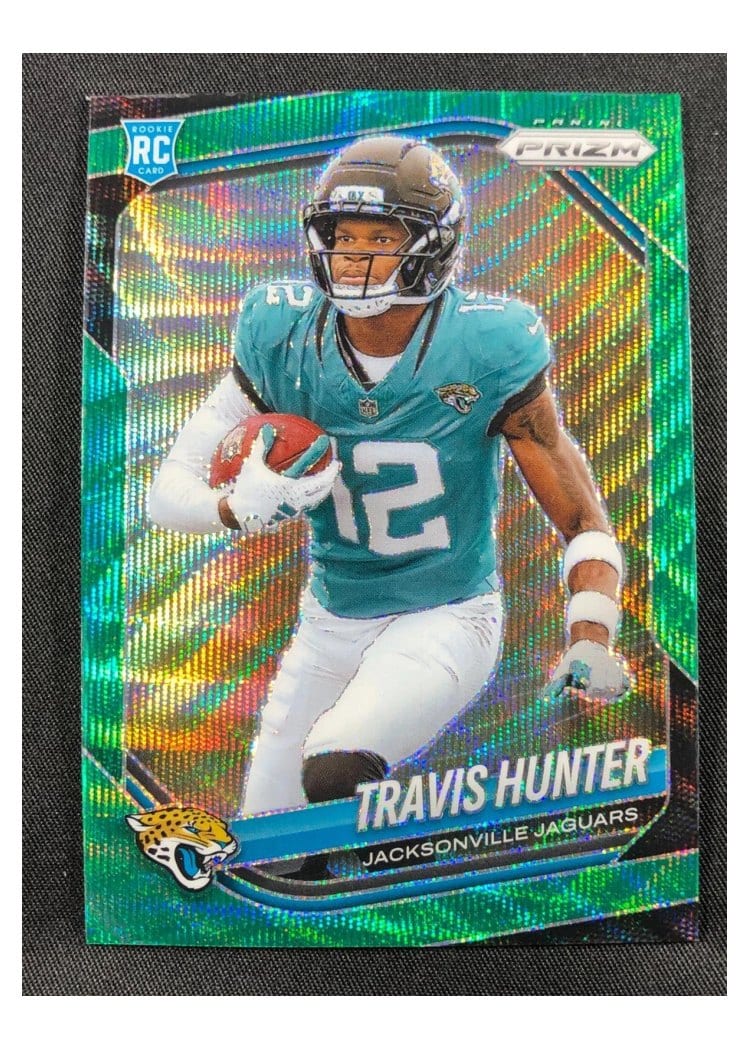 2025 Panini Prizm Base Set Travis Hunter Green Wave #301 card