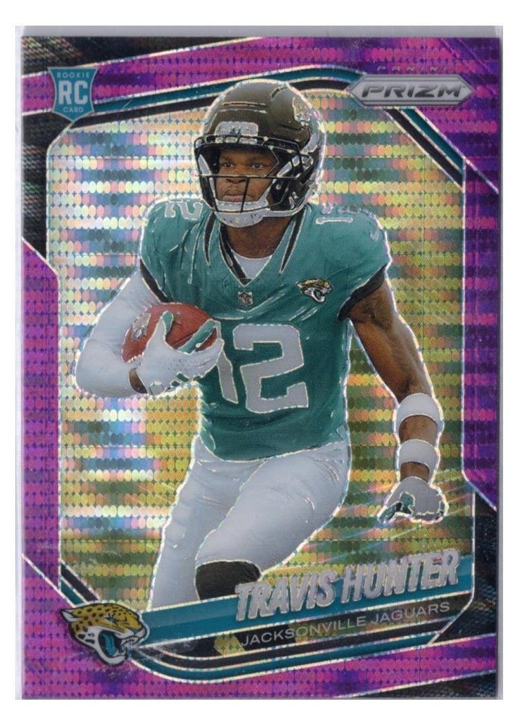 2025 Panini Prizm Base Set Travis Hunter Purple Pulsar #301 card