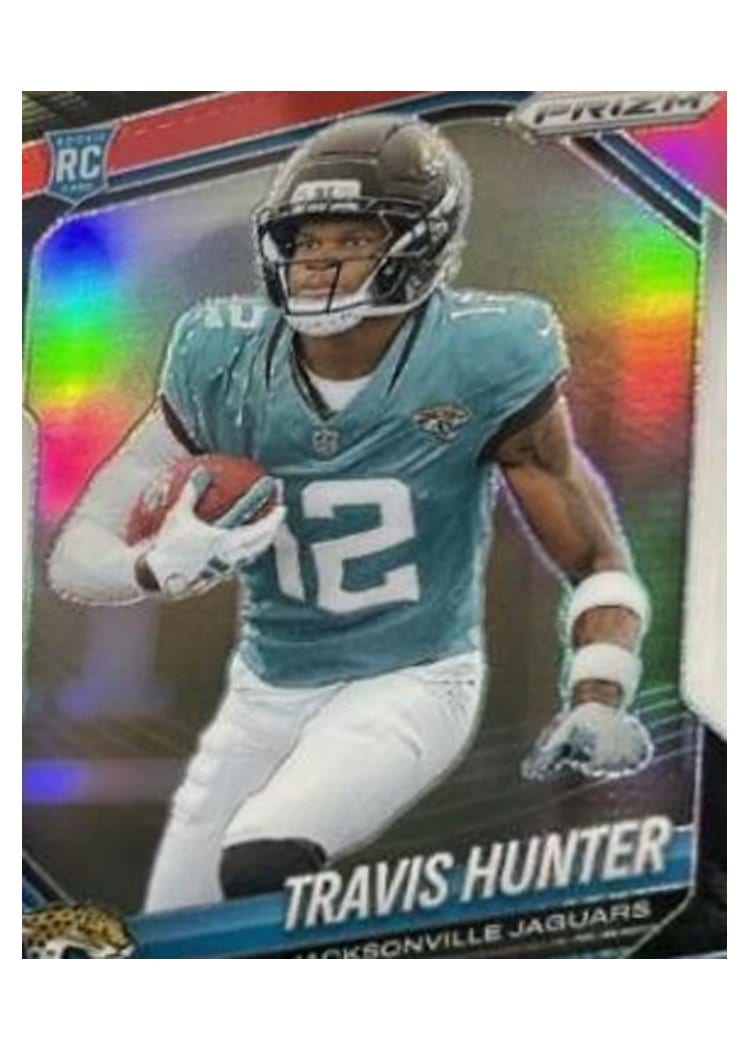 2025 Panini Prizm Base Set Travis Hunter Red White Blue #301 card