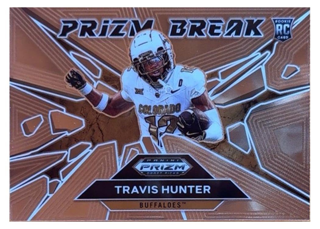 2025 Panini Prizm Draft Picks Prizm Break Travis Hunter #6 card