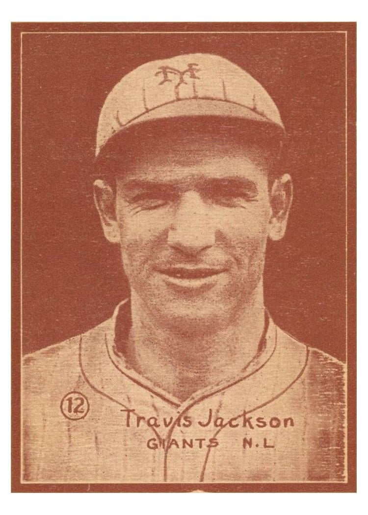 1931 W517 Travis Jackson Hand Cut #12 card