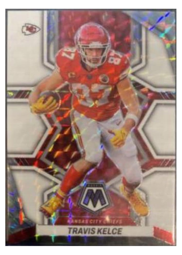 2022 Panini Mosaic Base Set Travis Kelce White #97 card