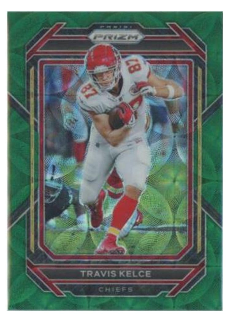 2022 Panini Prizm Base Set Travis Kelce Green Scope #144 card