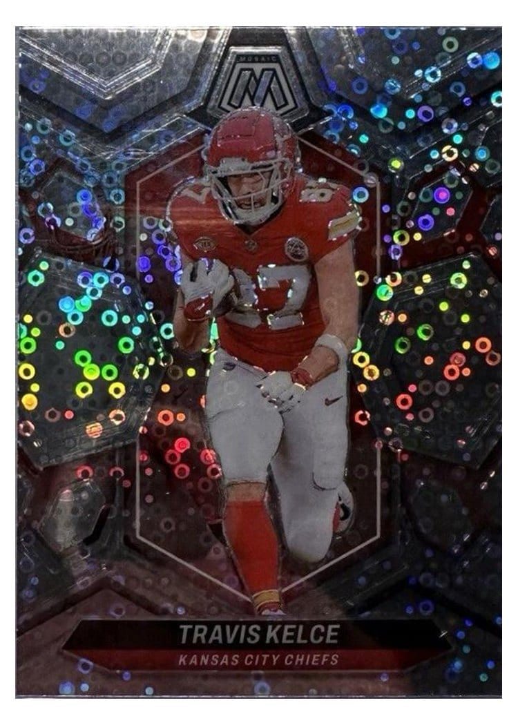 2024 Panini Mosaic Base Set Travis Kelce No Huddle Silver #110 card