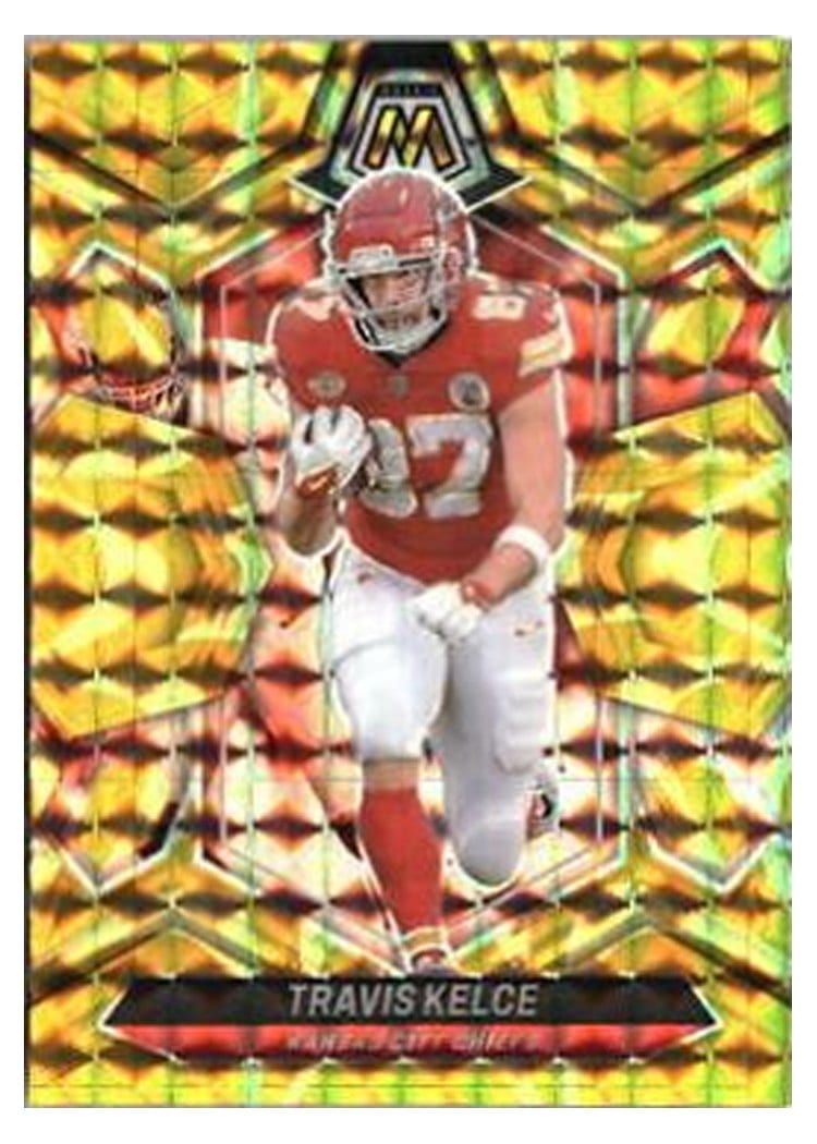 2024 Panini Mosaic Base Set Travis Kelce Yellow Reactive #110 card