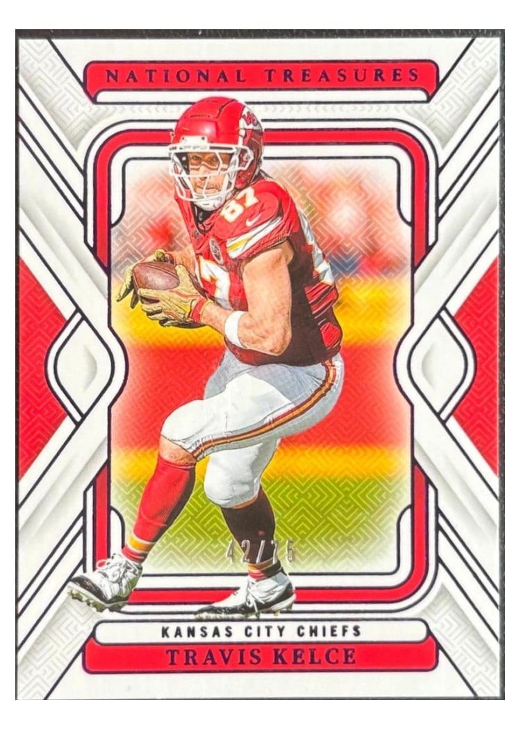 2024 Panini National Treasures Base Set Travis Kelce Purple #49 card