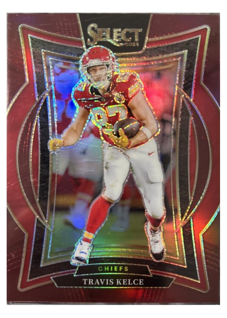 2024 Panini Select Base Set Travis Kelce Red Prizm #97 card