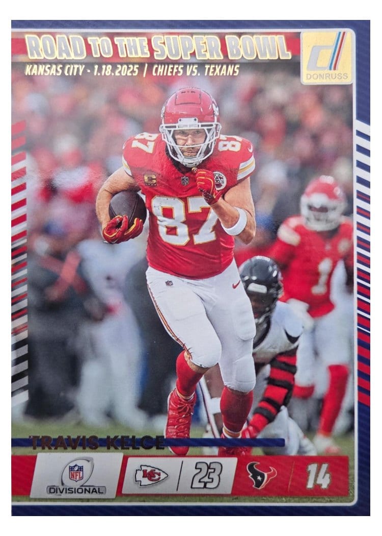 2025 Donruss Road To The Super Bowl Divisional Round Travis Kelce #1 card
