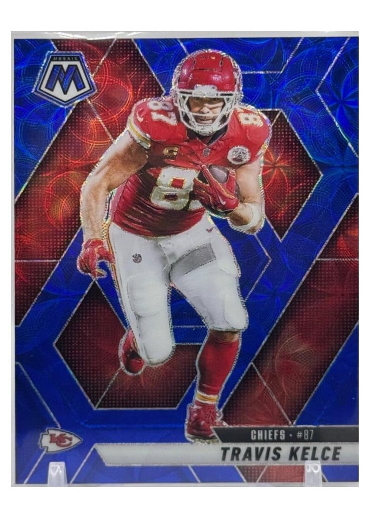 2025 Panini Mosaic Base Set Travis Kelce Blue Scope #106 card