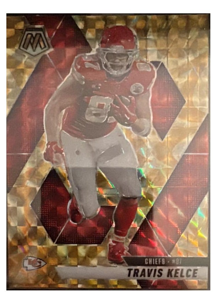 2025 Panini Mosaic Base Set Travis Kelce Gold #106 card