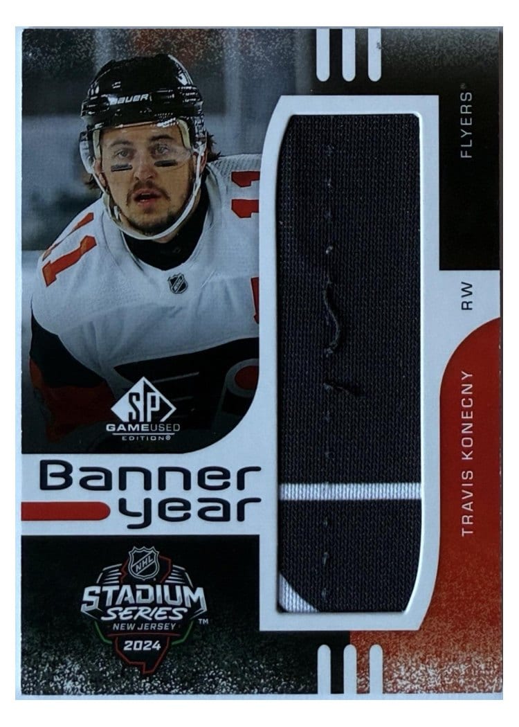 2024-25 SP Game Used 2024 Stadium Series Banner Year Relics Travis Konecny #BYSS-TK card