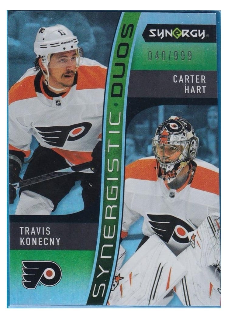2023-24 Upper Deck Synergy Synergistic Duos Travis Konecny/Carter Hart #SD-11** card