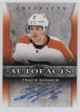 2021-22 Upper Deck Artifacts Autograph Facts Travis Sanheim #AF-TS card