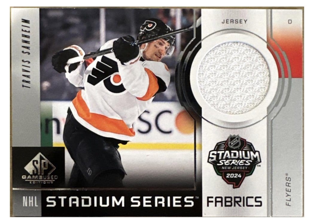 2024-25 SP Game Used 2024 Stadium Series Fabrics Travis Sanheim #GSF-15 card