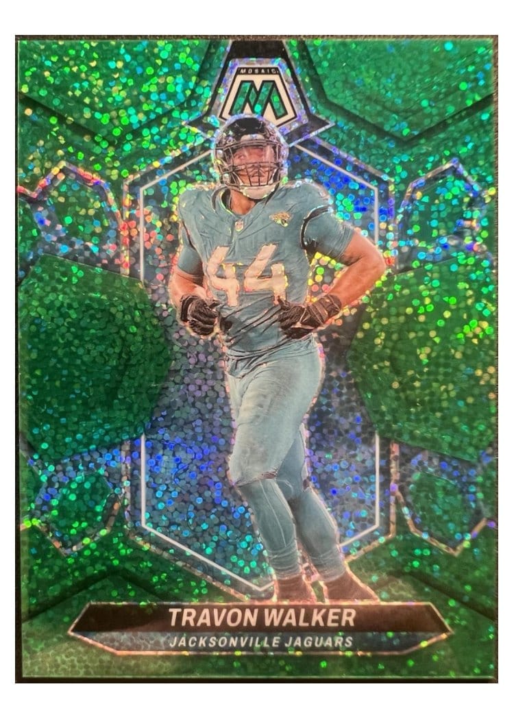 2024 Panini Mosaic Base Set Travon Walker Green Sparkle #105 card