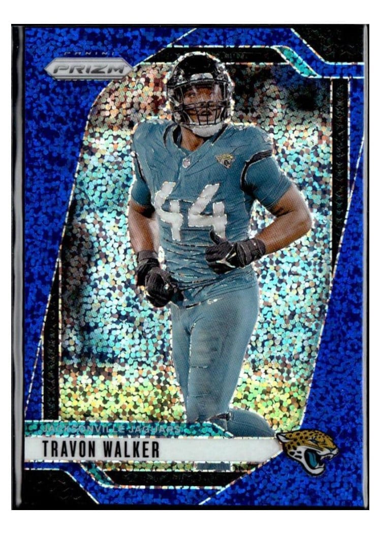 2024 Panini Prizm Base Set Travon Walker Blue Sparkle #133 card