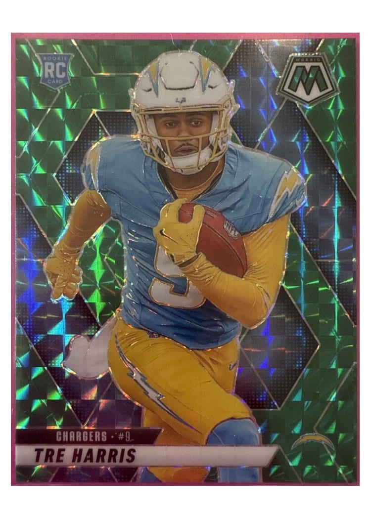 2025 Panini Mosaic Base Set Tre Harris Green Sparkle #326 card