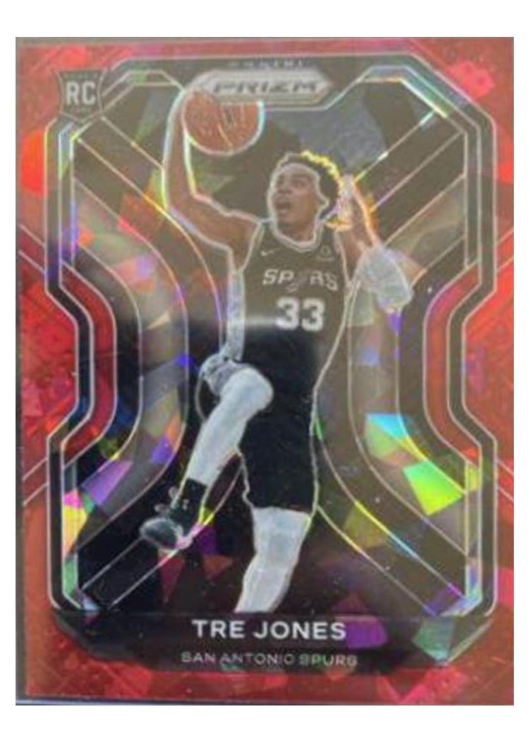 2020-21 Panini Prizm Base Set Tre Jones Red Ice Prizm #291 card