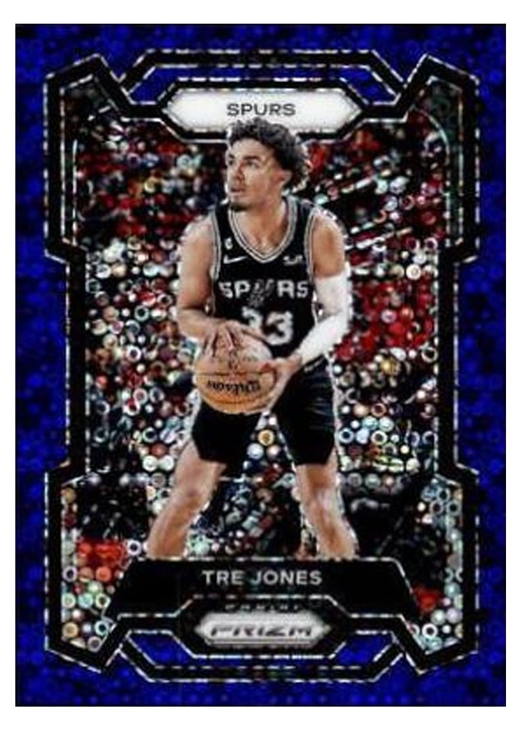 2023-24 Panini Prizm Base Set Tre Jones Fast Break Blue #232 card