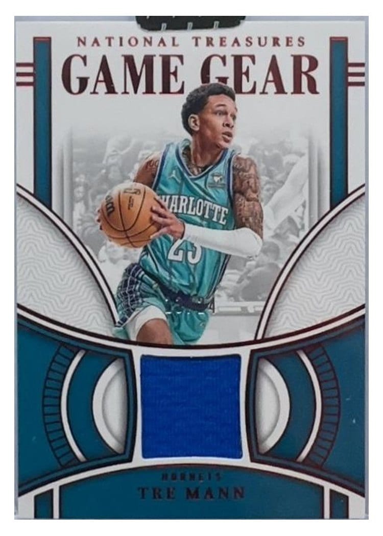 2023-24 Panini National Treasures Game Gear Tre Mann #13 card