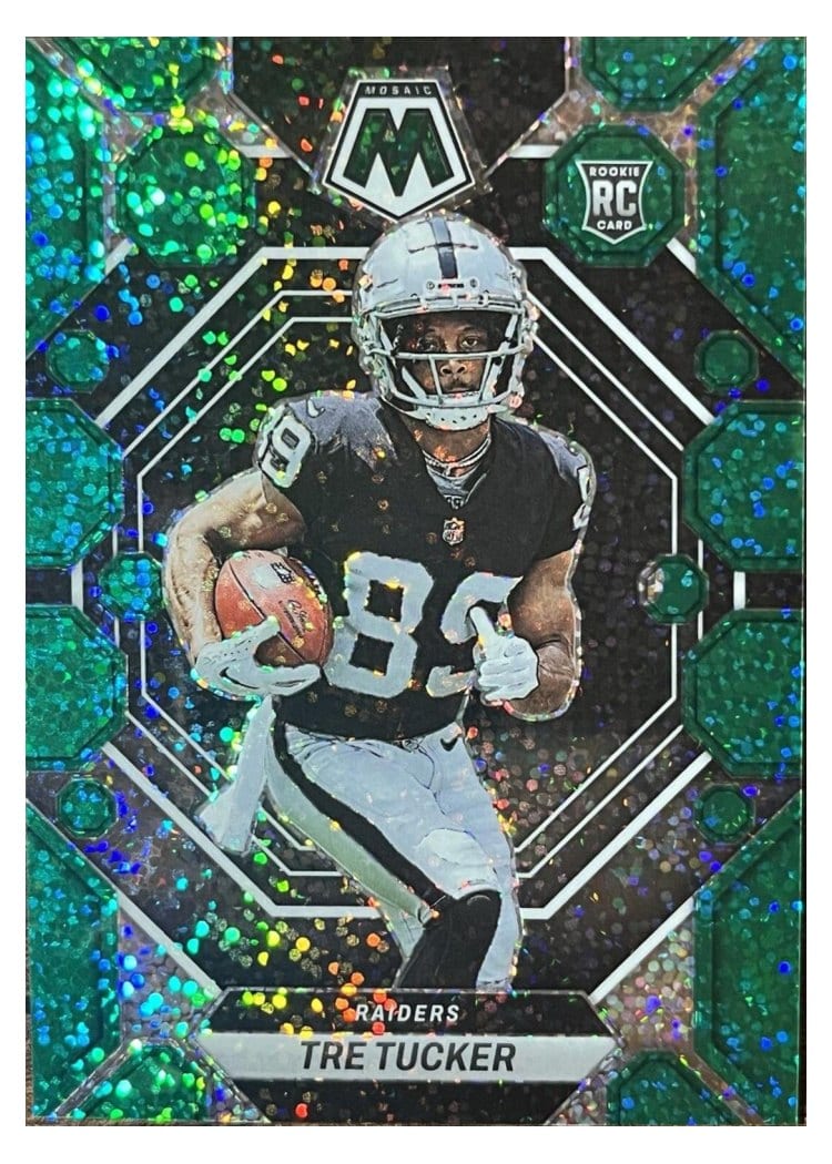 2023 Panini Mosaic Base Set Tre Tucker Green Sparkle #366 card