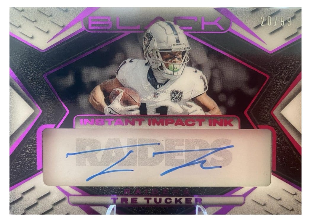 2025 Panini Black Instant Impact Ink Tre Tucker #5 card