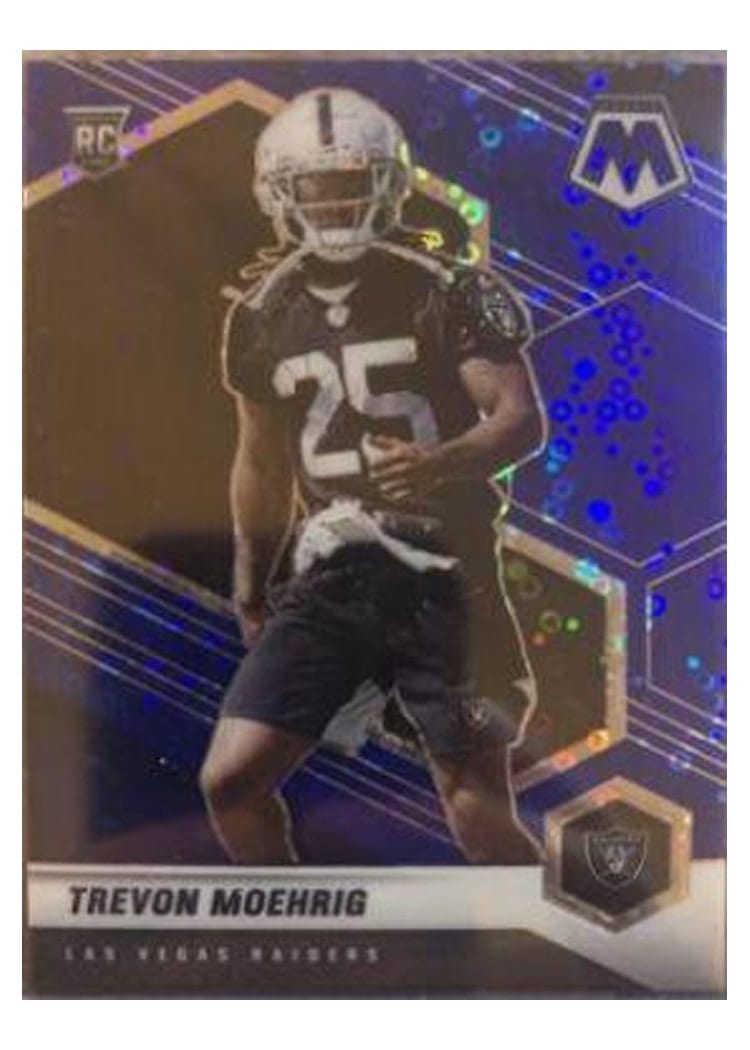 2021 Panini Mosaic Base Set Tre'von Moehrig Blue Fluorescent #383 card