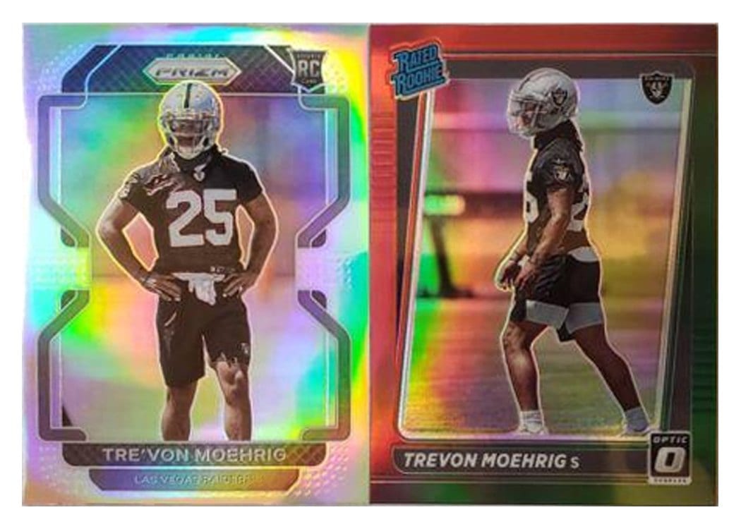 2021 Panini Mosaic Base Set Tre'von Moehrig Choice Fusion Red & Green #383 card