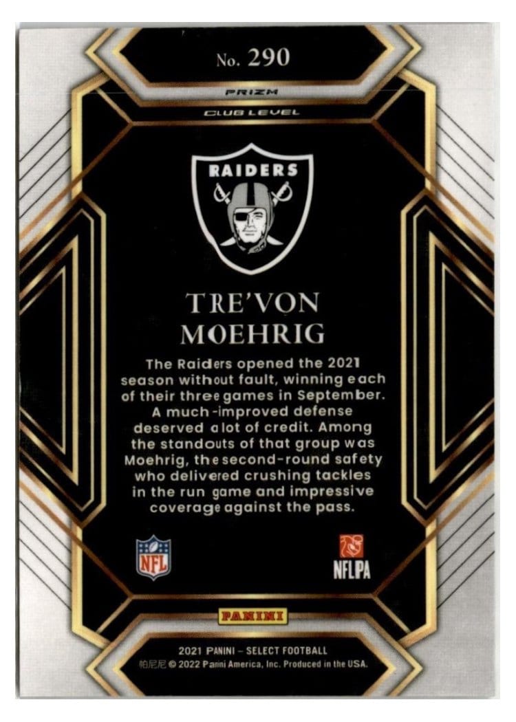 2021 Panini Select Base Set Tre'von Moehrig #290 card