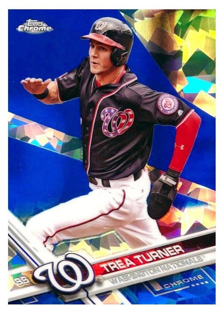 2017 Topps Chrome Sapphire Edition Base Set Trea Turner #645 card