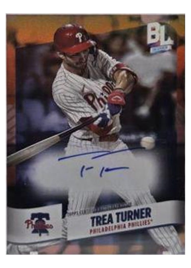 2024 Topps Big League Electric Orange Autographs Common Trea Turner #BEF-TT card