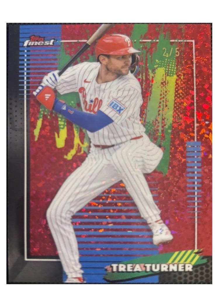 2026 Topps Finest Trea Turner Red Mini Diamond Refractor #31 card