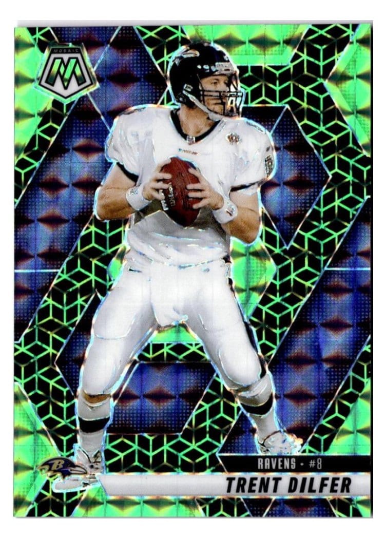 2025 Panini Mosaic Base Set Trent Dilfer Green Spectris #98 card